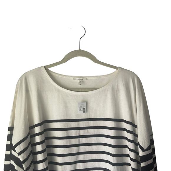 Maurices NWT Women's Plus Size 3X Black White Striped‎ Henley Round Neck Top - Picture 2 of 7